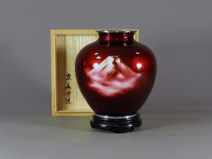 赤七宝 富嶽 花瓶