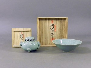 東京都 世田谷区で「柳海剛」の高麗青磁（香炉・茶碗）を買い取らせて頂きました