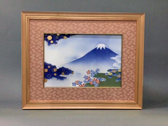 深川製磁 富士山の陶板画