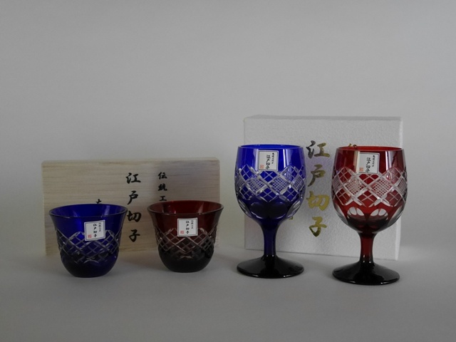埼玉県 深谷市で江戸切子（カットガラス）の酒器など伝統工芸品を買いとらせて頂きました